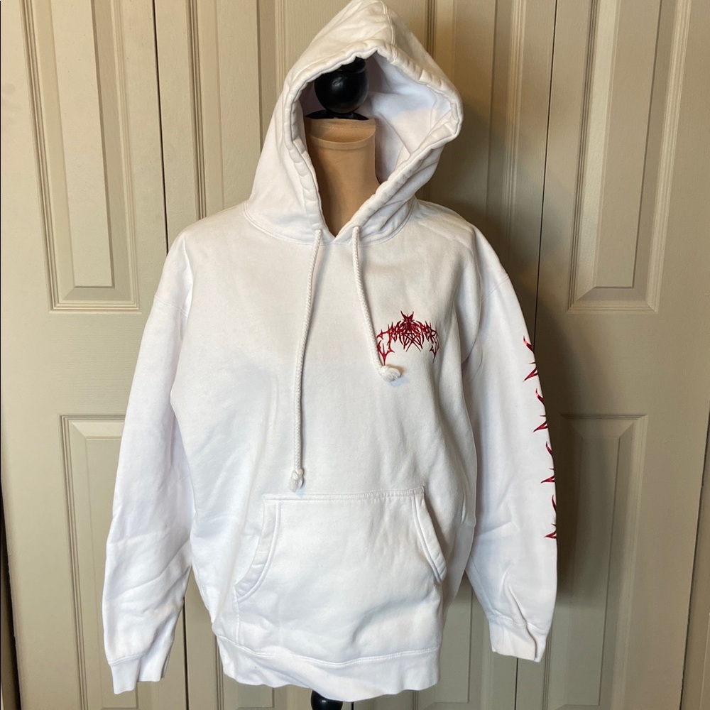 Jeffree Star Cosmetics White Weirdo Gothic Limited Edition Hoodie Women's Large